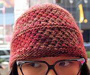 handknit hat, cap; Malabrigo Merino Worsted Yarn color stonechat