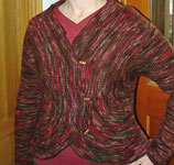 handknit cardigan sweater; Malabrigo Merino Worsted Yarn color stonechat