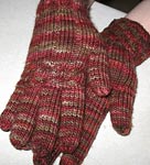 handknit gloves; Malabrigo Merino Worsted Yarn color stonechat
