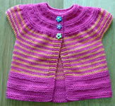baby sweater; Malabrigo Worsted Yarn, color #152 tiger lily