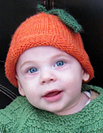 Baby hat, cap; Malabrigo Worsted Yarn, color #152 tiger lily
