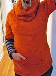 pullover sweater; Malabrigo Worsted Yarn, color #152 tiger lily