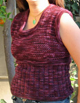 Malabrigo Worsted Yarn, color 204 velvet grapes, knitted vest