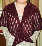 knitted lace shawl; Malabrigo Worsted Yarn, color 204 velvet grapes