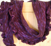 Ruffle scarf; Malabrigo Worsted Yarn, color 204 velvet grapes