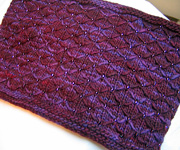 Malabrigo Worsted Yarn, color 204 velvet grapes, cowl neck scarf with beads