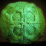 Malabrigo merino Worsted Yarn, color 117 verde adriana, knitted beret hat