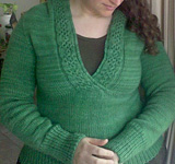 Pullover cabled sweater with hood free knitting pattern