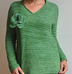 handknit asymmetrical cardigan made with Malabrigo merino Worsted Yarn, color 117 verde adriana
