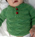mossy sweater for kids free knitting pattern; Malabrigo merino Worsted Yarn, color 117 verde adriana