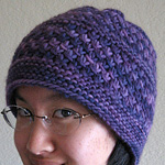 Malabrgo Merino Worsted yarn, color violetas 68, knitted hat