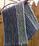 Malabrgo Merino Worsted yarn, color violetas 68, knitted scarf