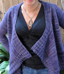 Malabrgo Merino Worsted yarn, color violetas 68, loose-fitting cardigan
