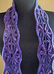 Malabrgo Merino Worsted yarn, color violetas 68, crocheted scarf
