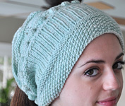 knit hat, cap; Malabrgo Merino Worsted yarn, color 83 water green