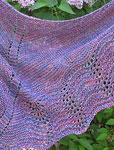 Handknit shawl with pattern Multnomah by Kate Ray