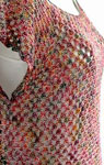 Malabrigo Silkpaca Yarn color arco iris knit short sleeved pullover sweater