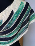 Handknit shawl wrap with pattern Happy Street by Veera Vlimki