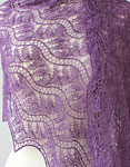 Malabrigo Silkpaca Yarn color cuarzo knit lace shawl
