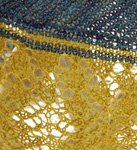 Malabrigo Silkpaca Yarn color frank ochre striped lace scarf