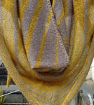 Malabrigo Silkpaca Yarn color frank ochre striped shawl/wrap