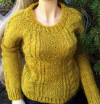 Malabrigo Silkpaca Yarn color frank ochre knit doll sweater