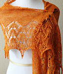 Handknit lacey wrap with pattern Heaven Scent by Boo Knits