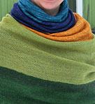 Malabrigo Silkpaca Yarn color lettuce knit striped wrap