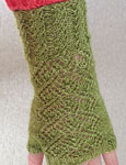 Malabrigo Silkpaca Yarn color lettuce knit lace glove