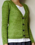 Malabrigo Silkpaca Yarn color lettuce knit cardigan