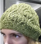 Malabrigo Silkpaca Yarn color lettuce knit cabled hat