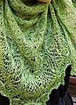 Malabrigo Silkpaca Yarn color lettuce knit lace scarf
