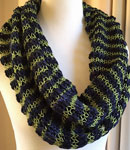 Hand knit striped cowl pattern Polar Opposites by Plucky Knitter Design