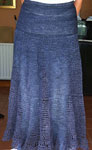 Malabrigo Silkpaca Yarn color paris night knit skirt