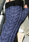 Malabrigo Silkpaca Yarn color paris night cabled gloves
