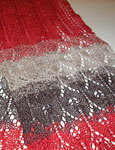 Malabrigo Silkpaca Yarn color pearl ten lace knit striped shawl