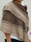 Hand knit lace edged wrap/shawl pattern Paris Night by Anna Stasiak