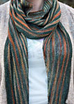 Malabrigo Silkpaca Yarn color piedras knit striped scarf