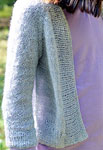 Malabrigo Silkpaca Yarn color polar morn knit open front cardigan