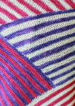 knit striped wrap pattern Meg's Wrap by Julie Blagojevich