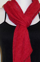 red knit lace scarf pattern Bias 'Before & After' Scarf by Churchmouse Yarns and Teas