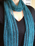 Malabrigo Silkpaca Yarn color teal feather knit lace scarf