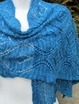 Malabrigo Silkpaca Yarn color tuareg knit lace shawl