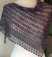 Malabrigo Silkpaca Yarn color zarzamora knit lace wrap