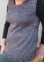 Malabrigo Silkpaca Yarn color zarzamora knit tunic