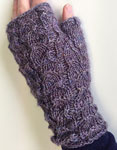 Malabrigo Silkpaca Yarn color zarzamora knit glove