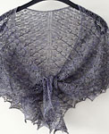 Malabrigo Silkpaca Yarn color zarzamora knit lace shawl