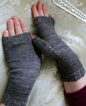 Malabrigo Silkpaca Yarn color zarzamora knit gloves