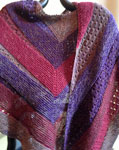 Malabrigo Silkpaca Yarn color pagoda knit striped shawl