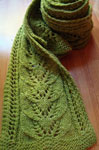 Malabrigo Silky Merino Yarn color lettuce hand knit scarf